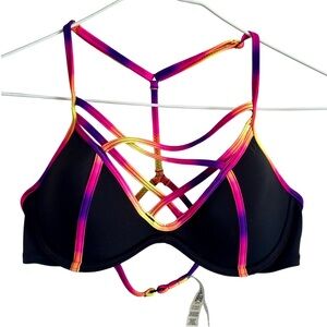 VS PINK Strappy Black Bikini Top (AA–C Cup)